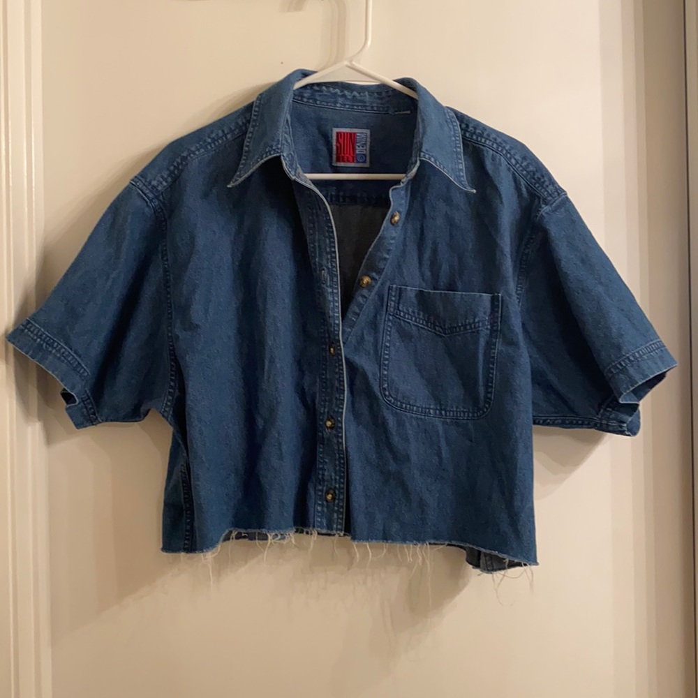 SUN BELT DEMIN crop button down